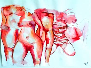 Original Figurative Body Drawings by Regine Thill