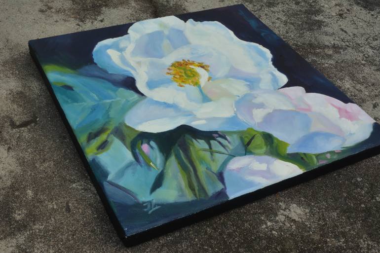 Original Expressionism Floral Painting by Inga Leibuka