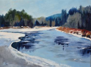 Saatchi Art Artist Inga Leibuka; Paintings, “River in winter” #art