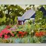 This is an original, unframed oil painting by Inga Leibuka.
Beautiful garden near the countryside house in Latvia.
