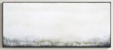 White Grey Abstract painting. Morning Stillness. Meditative thumb