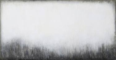 White Grey Abstract painting. Morning Stillness.Textured thumb