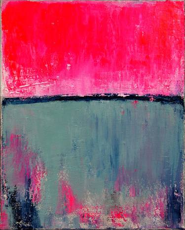 Neon Pink Abstract Painting, The Reflection of Love, Hot Pink thumb