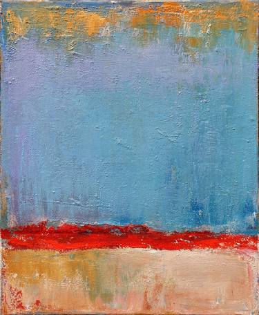 Blue Beige Abstract Painting, The past or the future, Rumi thumb