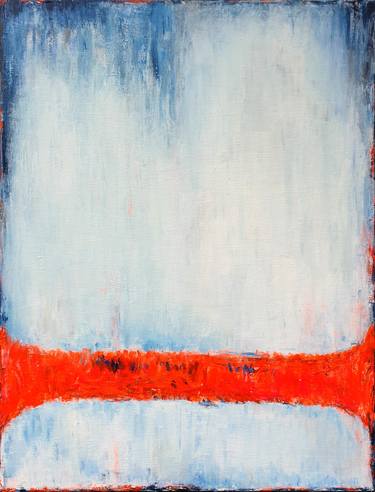 Blue Red Abstract Painting, Be in Love, Rumi thumb