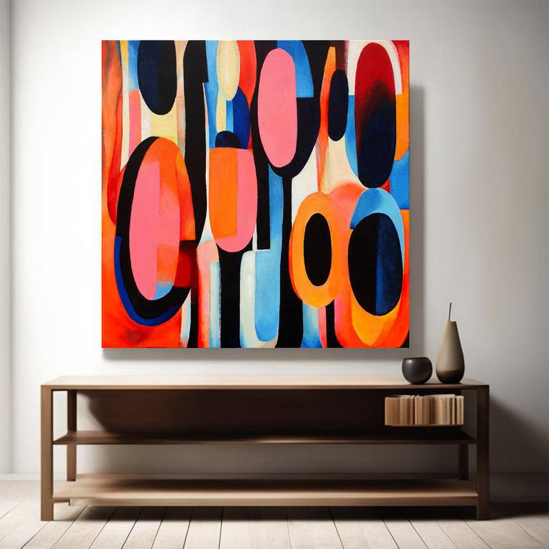 Original Abstract Expressionism Abstract Painting by Leon Grossmann