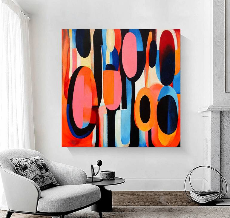 Original Abstract Expressionism Abstract Painting by Leon Grossmann