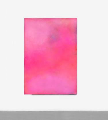 Neon Pink Abstract Painting, Alchemy of Love, Peach Abstract thumb