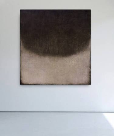 Beige Brown Abstract Painting, Cozy Conversations, Minimalism thumb