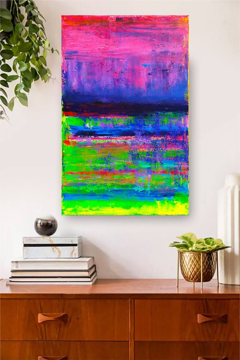 Original Abstract Painting by Leon Grossmann