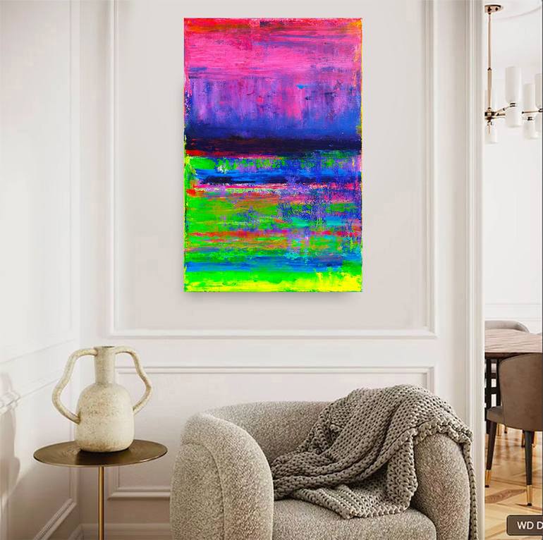 Original Abstract Painting by Leon Grossmann