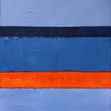Blue Neon Orange Abstract Painting, Wind of Wanderings by Leon Grossmann