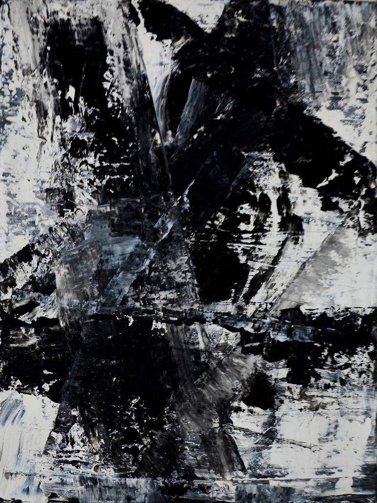 Black And White Abstract Painting By Leon Grossmann Saatchi Art