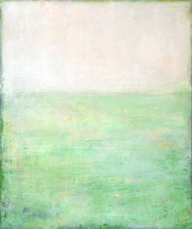 White Green Abstract Painting. Homage to Rothko. Spring Time thumb