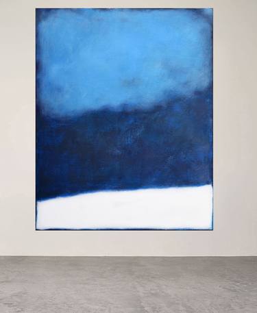 Blue Abstract. White Blue Painting thumb