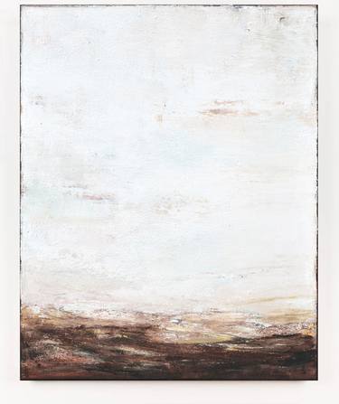 White Brown Abstract Painting, Quiet Morning thumb