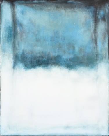 Blue White Grey Abstract Painting. Homage to Rothko. Meditation thumb