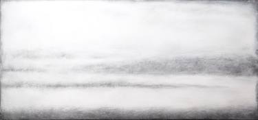 Grey White Abstract Landcape Painting.  Morning Mist thumb