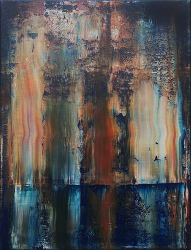 Abstract Painting. Malibu Lake. Reflection. Blue, Rusty thumb