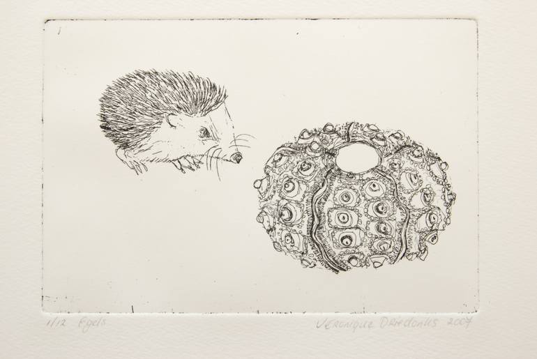 Original Illustration Animal Printmaking by Veronique Driedonks