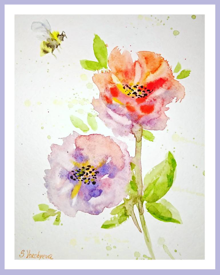 Original Expressionism Garden Painting by Svetlana Vorobyeva