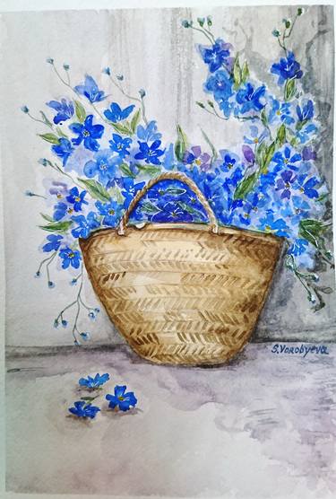 Print of Realism Floral Paintings by Svetlana Vorobyeva