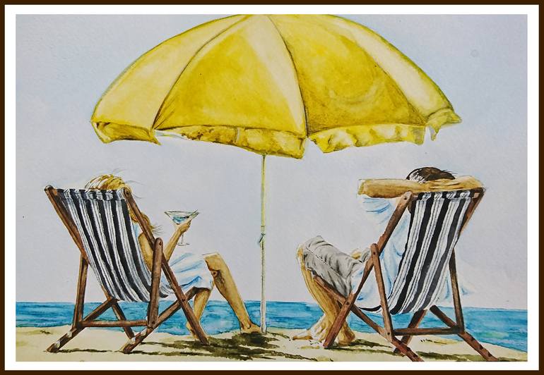 Original Impressionism Beach Painting by Svetlana Vorobyeva