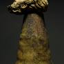 Stoneware "Resonator" Instrument (@+/-100Hz), Hand-built, 17.7"x6.5", burnished, cone 10 fired, hand-sanded, iron oxide and copper carbonate effects. The figurative element represents the North Wind or one of many ancient gods of the winds, Boreas, the Greek god of the north winds.
This produces a strong deep tone when played. The high fire process adds to the tonal intensity. One-of-a-kind, unique and attention grabbing.