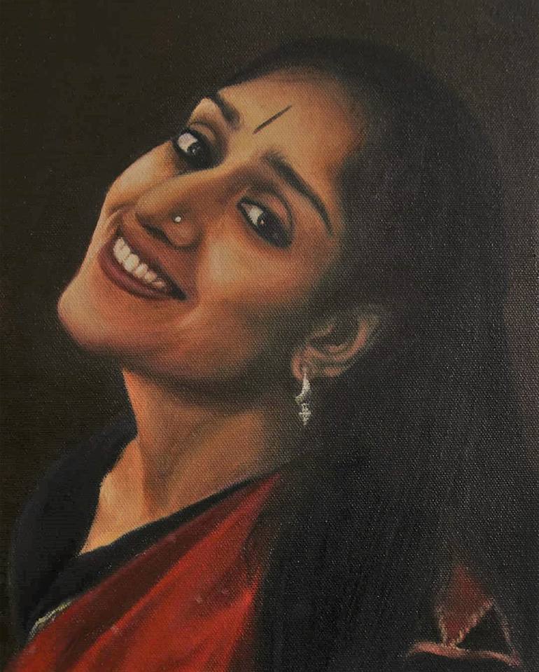 Original Realism Portrait Painting by Abitha Mary Kose