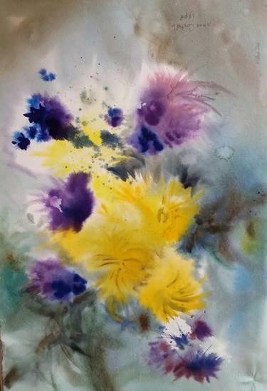 Original Abstract Expressionism Floral Paintings by Anne Costello