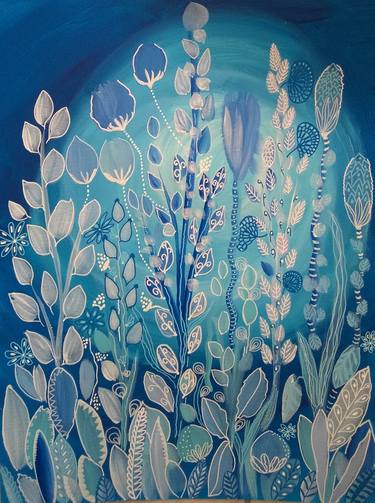 Original Art Deco Floral Paintings by Nathalie RAGOUST