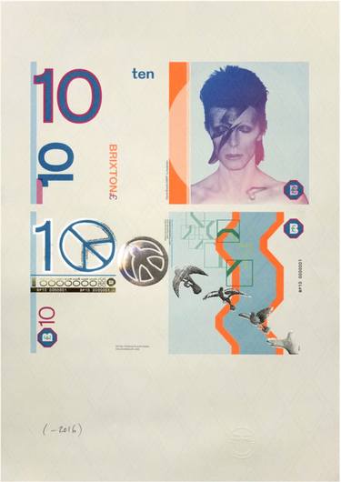 David Bowie Limited Edition B£10 Print with the Brixton Pound - Limited Edition 250 of 300 thumb