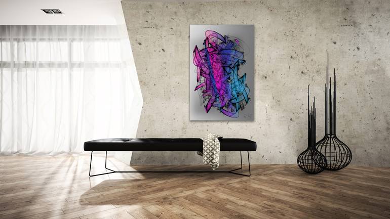 Original graffiti Abstract Mixed Media by Ryan Ovsienko