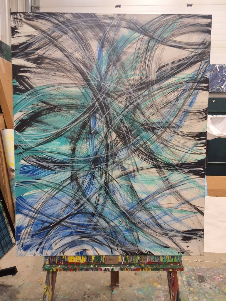 Original Abstract Expressionism Abstract Painting by Dwayne Huzar