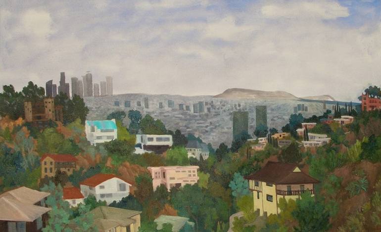 Hollywood Hills Hollywood CA Canvas Wall Art - 36 x 12