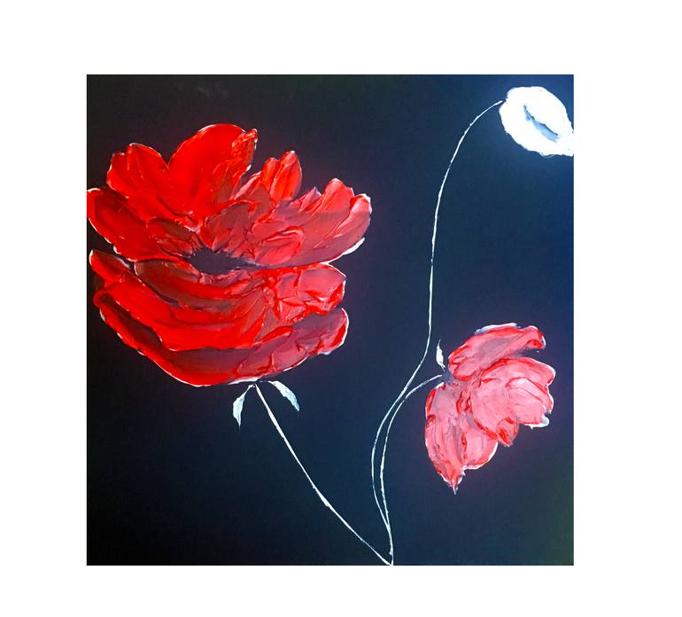 Original Modern Floral Painting by Alina Tanase