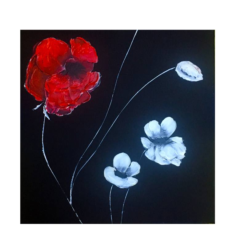 Original Modern Floral Painting by Alina Tanase