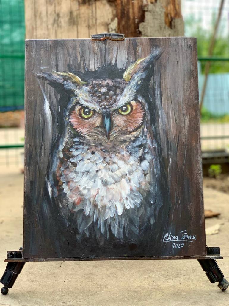 Original Photorealism Animal Painting by Alina Tanase