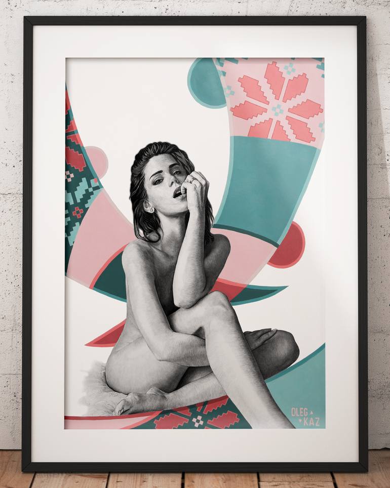Original Figurative Nude Drawing by Oleg Kaznacheiev