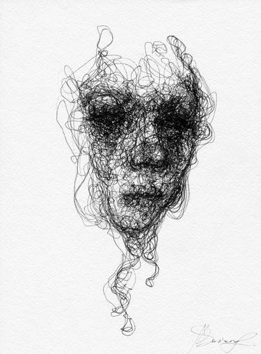 Original Abstract Portrait Drawings by Doriana Popa