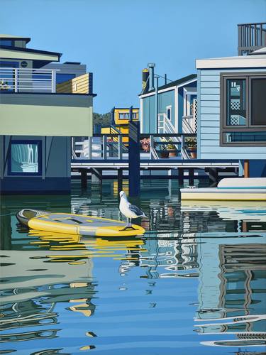 Houseboats And A Seagull thumb