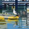 Houseboats And A Seagull - Detail