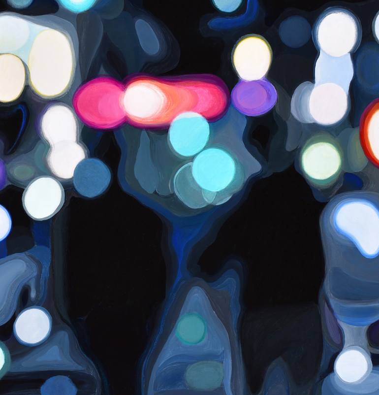 Original Abstract Cities Painting by Alex Nizovsky