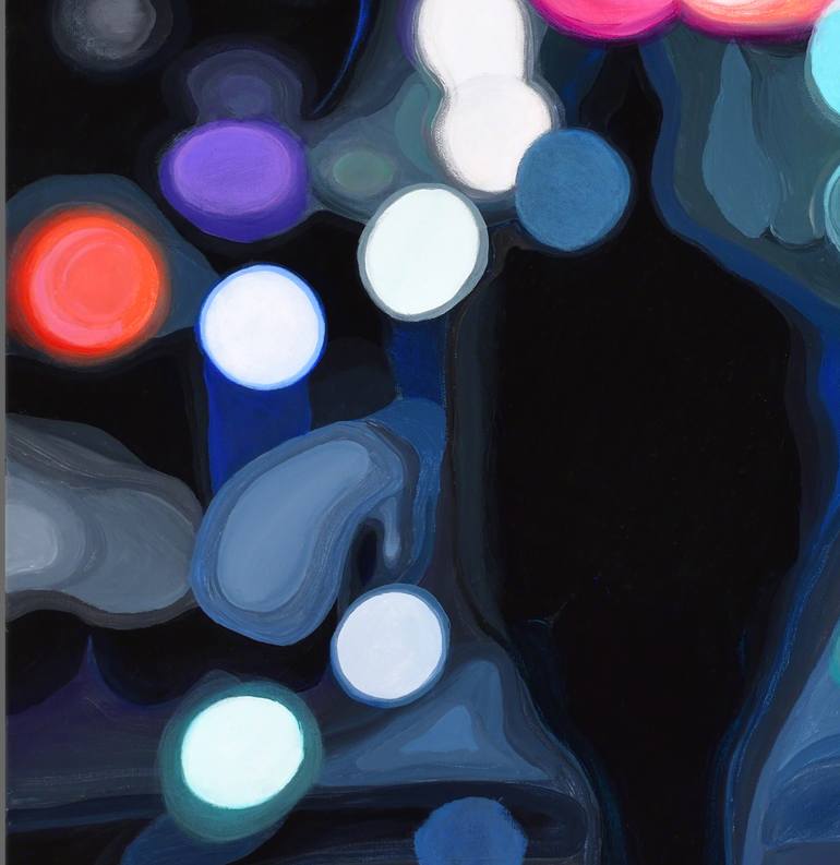 Original Abstract Cities Painting by Alex Nizovsky