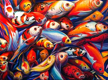 Print of Art Deco Fish Paintings by Alex Nizovsky
