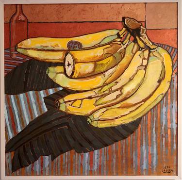 'Bananas On Stripes' (secret painting on back) thumb