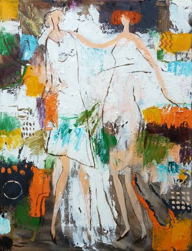 Original Abstract Expressionism Women Paintings by Gia Revazi