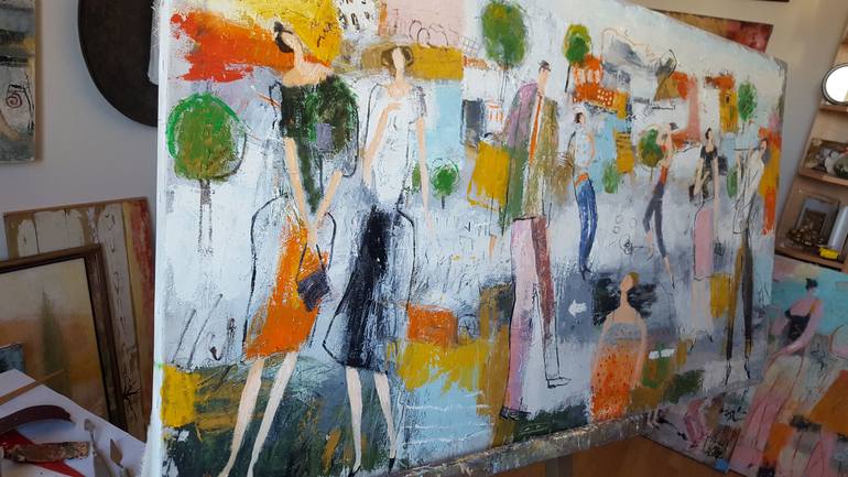 Original Expressionism People Painting by Gia Revazi