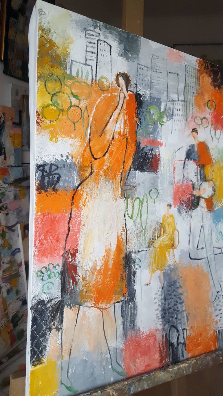 Original Expressionism People Painting by Gia Revazi