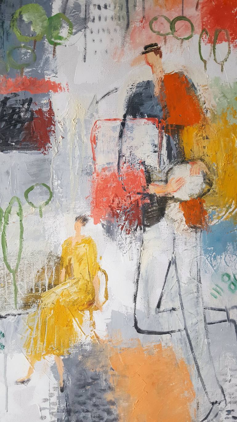 Original Expressionism People Painting by Gia Revazi